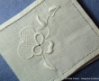 Hand embroidered Brooder Anglaise Pansy design needle case