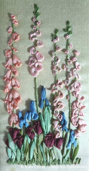 French style ribbonwork hand embroidery